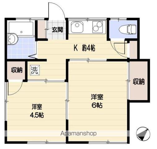 グレースサンヨーB棟(2K/2階)の間取り写真