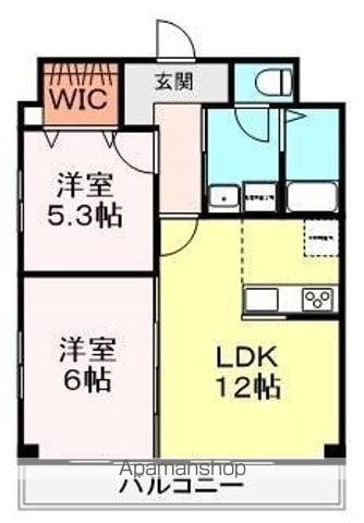 TENOHA TOYOHASHI(2LDK/2階)の間取り写真