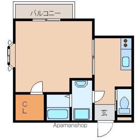 バン・ベール清水Ⅱ(1K/1階)の間取り写真