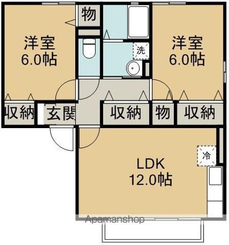 セーラム小仙波(2LDK/2階)の間取り写真