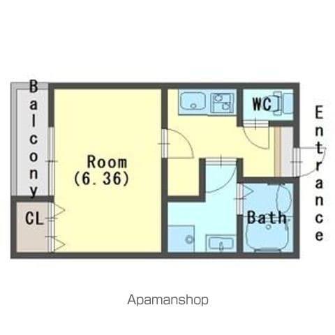 ジーメゾン新狭山ノース(1K/2階)の間取り写真