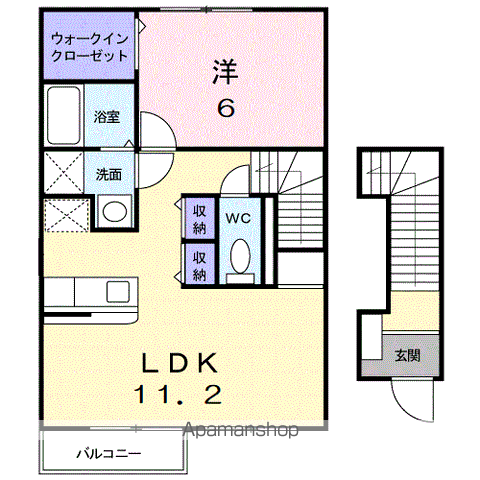 サウスヒルズⅠ(1LDK/2階)の間取り写真