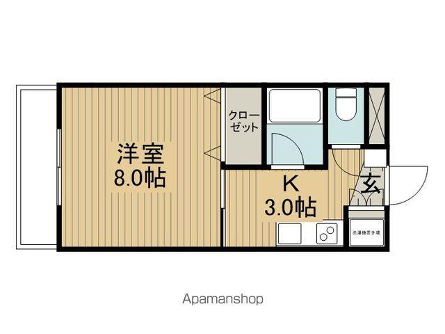 レスコメイトⅡ(1K/1階)の間取り写真