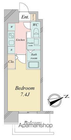 リバーコート砂田橋Ⅰ(1K/13階)の間取り写真