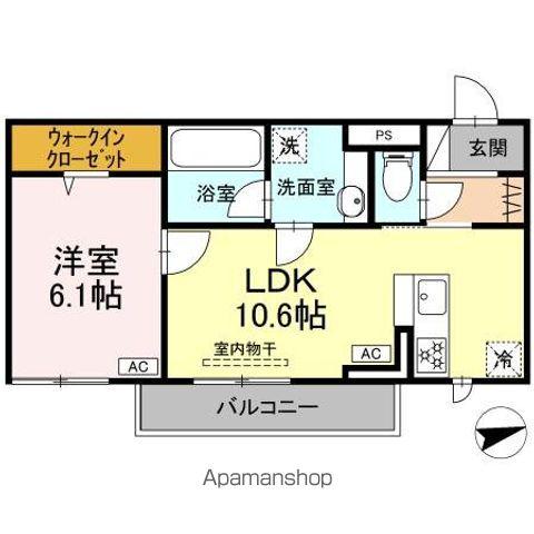 BELLE DEMEURE(1LDK/2階)の間取り写真