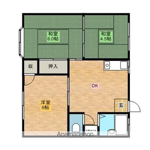 コーポ冨創(3DK/2階)の間取り写真