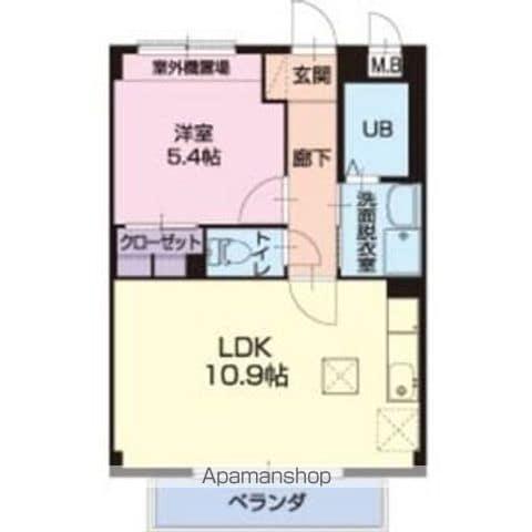 シェルヴェール(1LDK/1階)の間取り写真