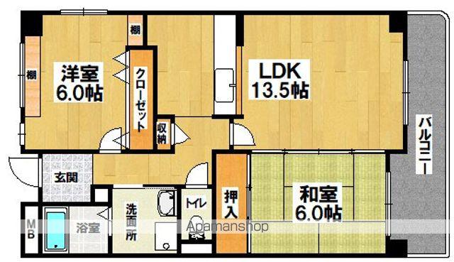 コーポYM21(2LDK/4階)の間取り写真
