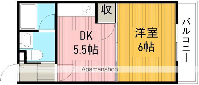 ウインディ蛍池(1DK/2階)の間取り写真