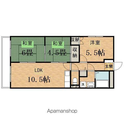 サングレーアリヤマ(3LDK/2階)の間取り写真