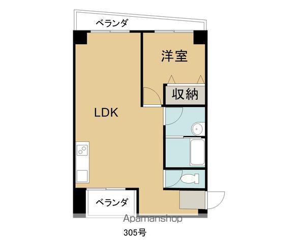 トライアングルビル(1LDK/3階)の間取り写真