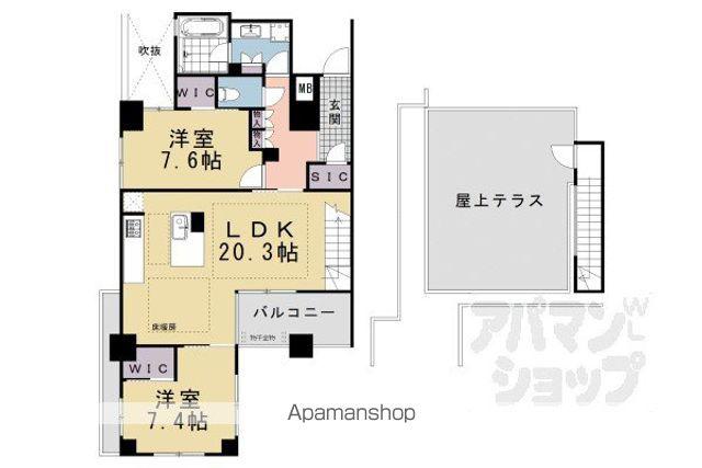 イーグルコート京都御所南プレミアム迎賓館(2LDK/11階)の間取り写真