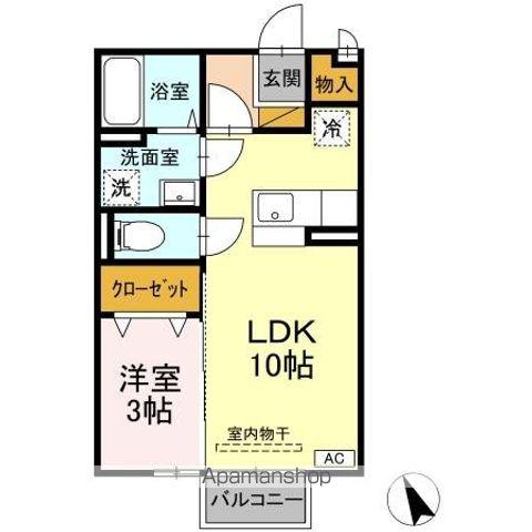 ダイヤファーストS AVE(1LDK/2階)の間取り写真