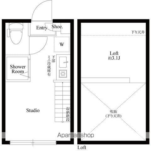 ハーモニーテラス上高井戸Ⅳ(ワンルーム/2階)の間取り写真