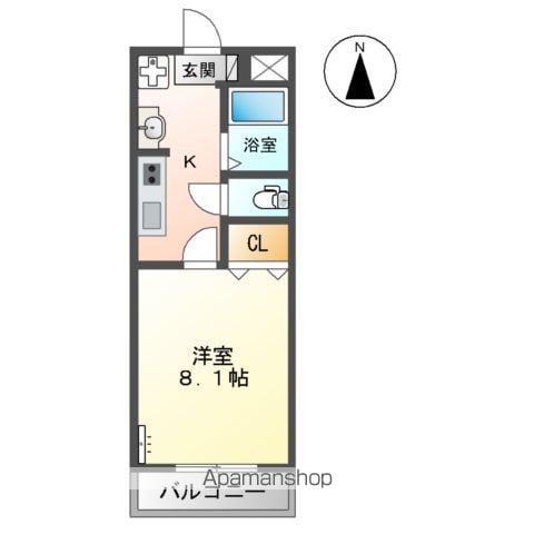 シティルミナス(1K/1階)の間取り写真