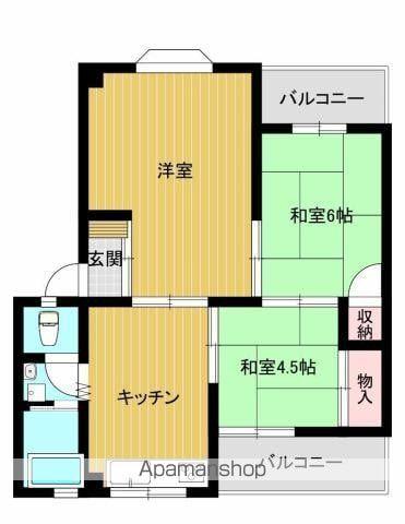 第2高尾マンション(3DK/2階)の間取り写真