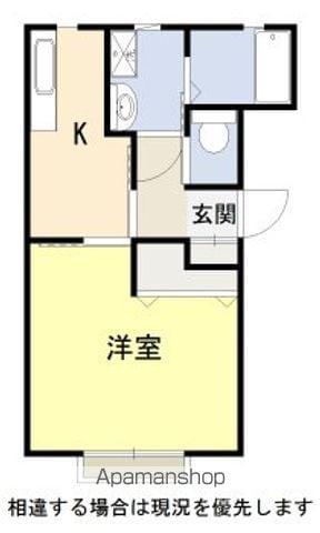 八幡ガーデンハイツ(1K/1階)の間取り写真