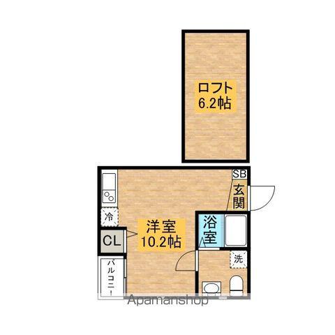 HAPPINESS HILLS Ⅱ(ワンルーム/2階)の間取り写真