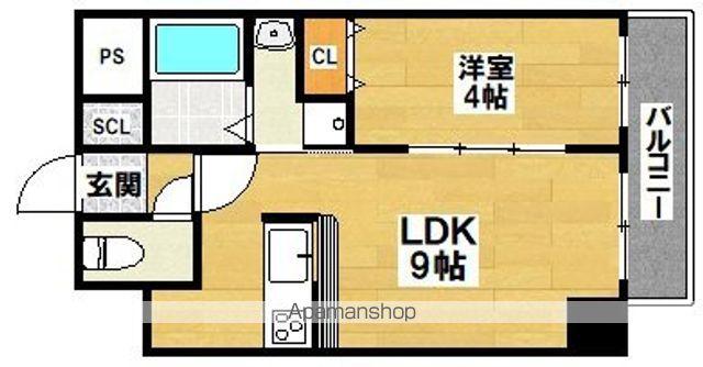 ZIOⅧ清水丘(1LDK/9階)の間取り写真