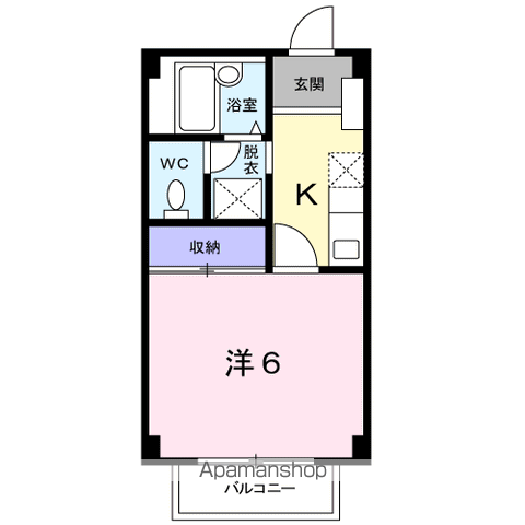 アグレアーブル(1K/1階)の間取り写真