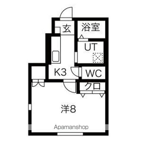 チュテレール(1K/1階)の間取り写真