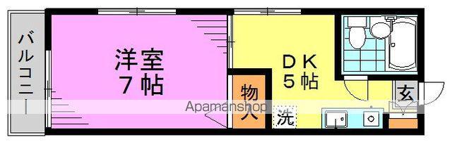 アムール中根(1DK/1階)の間取り写真