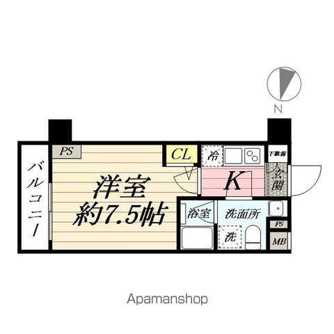 ジェノヴィア横浜鶴見市場スカイガーデン(1K/4階)の間取り写真