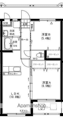 グランツ キャビン(2LDK/1階)の間取り写真