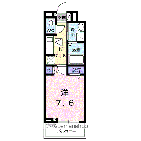 アクアプラ島田(1K/1階)の間取り写真