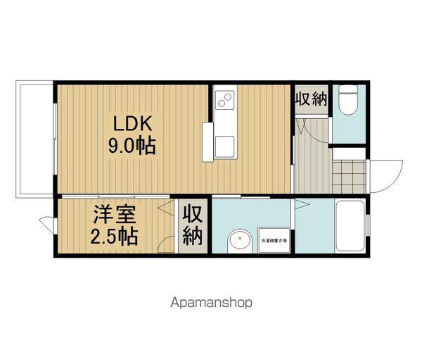 CASA F(ワンルーム/1階)の間取り写真