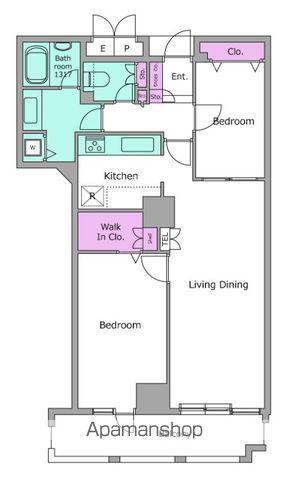 PRIMEGATE飯田橋(2LDK/14階)の間取り写真