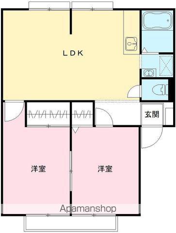 サンライフ桜 B(2LDK/1階)の間取り写真