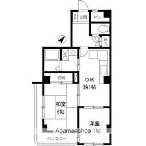 マインドホームズ(2DK/4階)の間取り写真