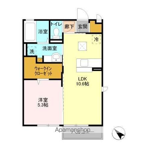 コンフィアンサ(1LDK/1階)の間取り写真