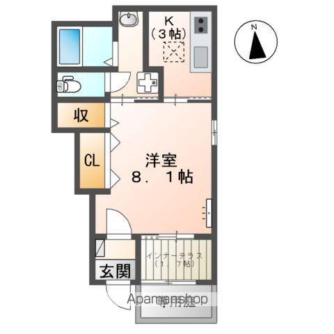 フリージア(1K/1階)の間取り写真