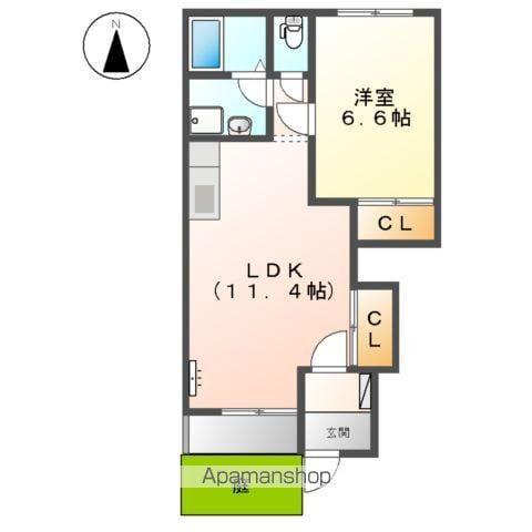 ルミエール(1LDK/1階)の間取り写真