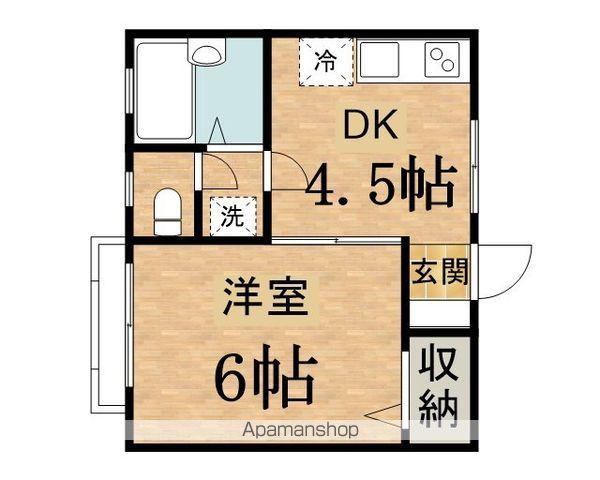 チェリーハイムB(1DK/2階)の間取り写真