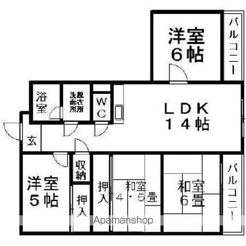 コスモロイヤル東苗穂A棟(4LDK/3階)の間取り写真