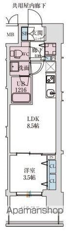 SPRANDID本町GRAND(1LDK/7階)の間取り写真