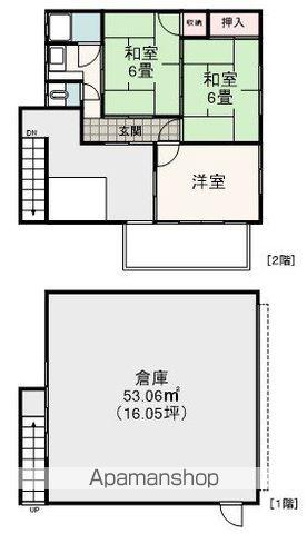 東海道本線 清水駅(静岡) バス乗車時間:9分 横砂本町バス停で下車 徒歩4分 2階建 築49年(3K)の間取り写真