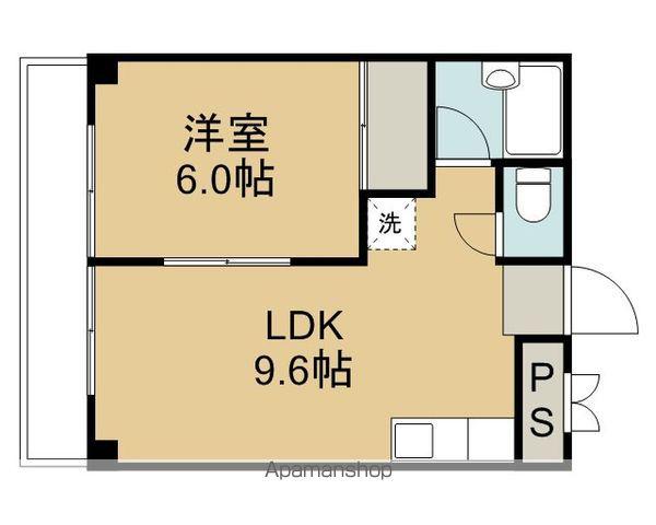 アメニティハイツ本町(1LDK/3階)の間取り写真