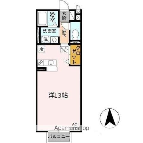 コンフォールM(ワンルーム/1階)の間取り写真