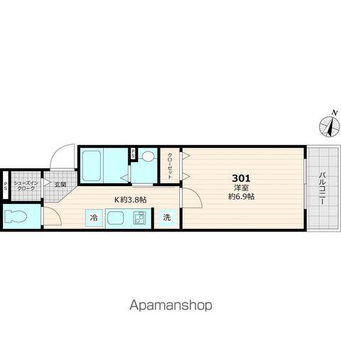 エポック風(1K/3階)の間取り写真