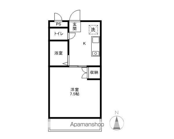 SKマンション(1K/1階)の間取り写真