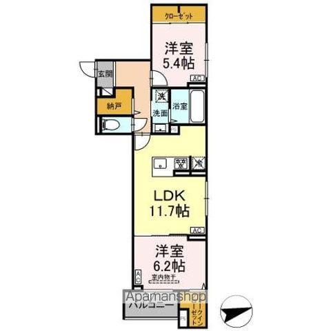 セレスティア祖師谷(2LDK/2階)の間取り写真