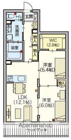 シニア限定 ヘーベルVILLAGE浦和本太(2LDK/1階)の間取り写真