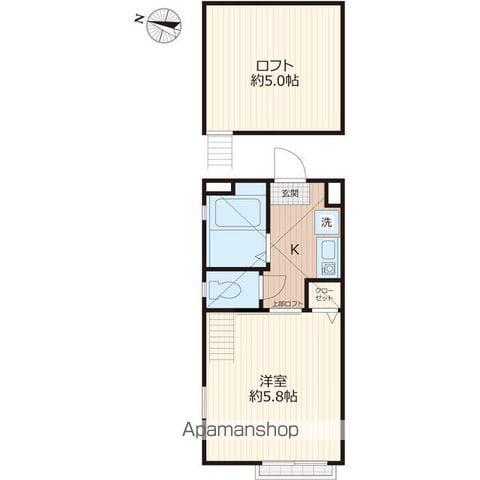 G・Aヒルズ追浜B棟(1K/1階)の間取り写真