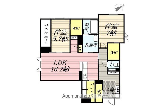 レアリゼ長町(2LDK/2階)の間取り写真