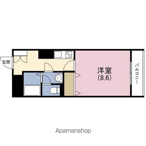 メゾンドヴィレ大阪城公園前(1K/24階)の間取り写真