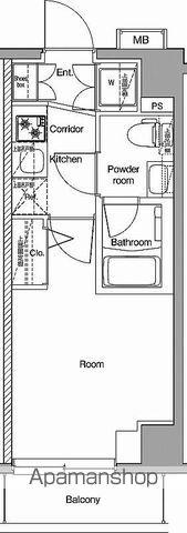 プレミアムキューブ横浜DEUX(1K/3階)の間取り写真